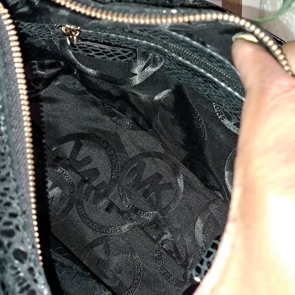 Michael Kors Snakeskin Embossed  Shoulder Bag